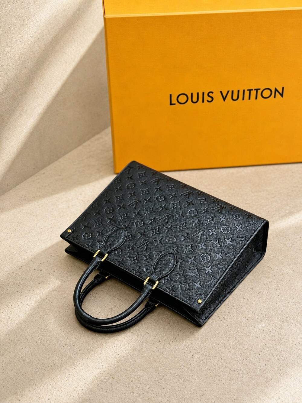 Louis Vuitton Black Monogram Empreinte OnTheGo Leather Tote Bag - Picture 4 of 5